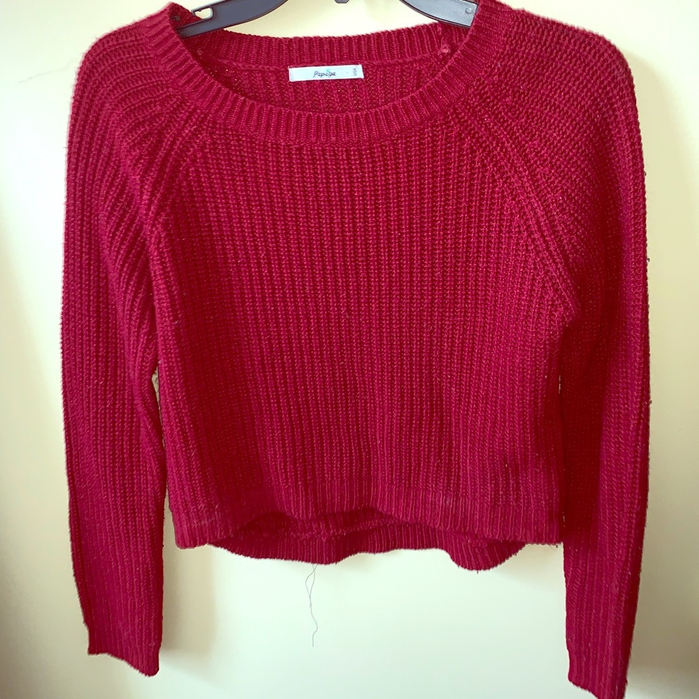 Papaya Sweater Crop Top